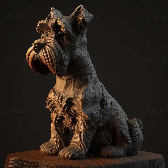 3D model Zwergschnauzer dog (STL)